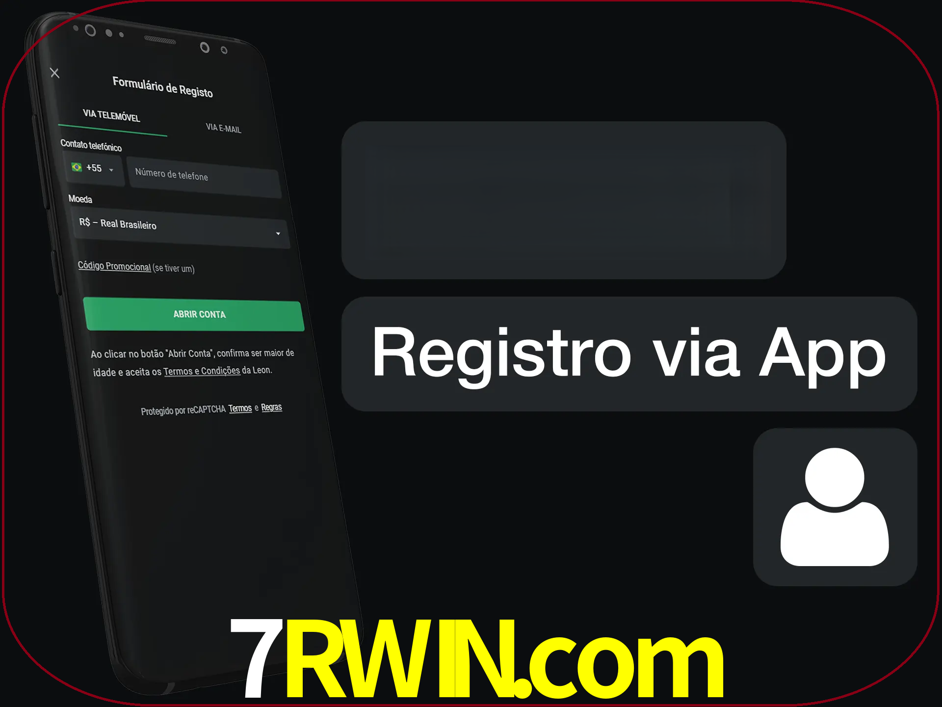 Registre-se com duas etapas usando o aplicativo.