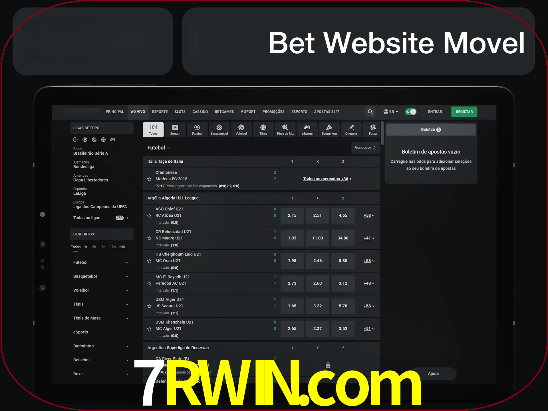 Use nosso website em qualquer dispositivo.